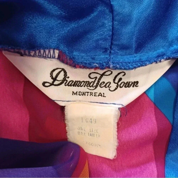 Vintage Diamond Tea  Room Cafton/Kimono Geometric One Size - Picture 10 of 10